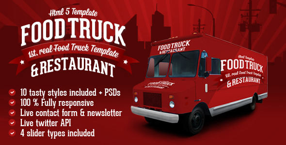 food truck amp restaurant 10 styles html5 template by food truck website templates